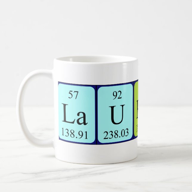 Lauretta periodic table name mug (Left)