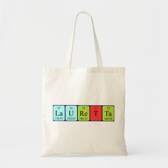 Lauretta periodic table name tote bag (Front)