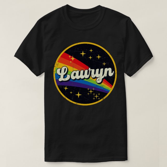 Lauryn Rainbow In Space Vintage GrungeStyle T-Shirt (Design Front)