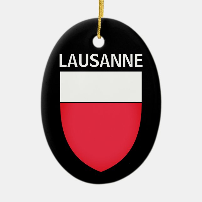 Lausanne coat of arms, SWITZERLAND Ceramic Tree Decoration (Front)