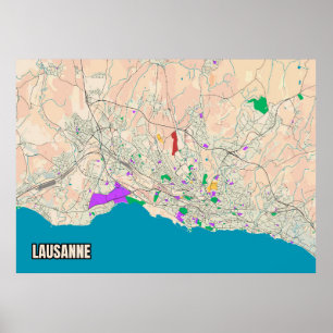 Lausanne Map Poster