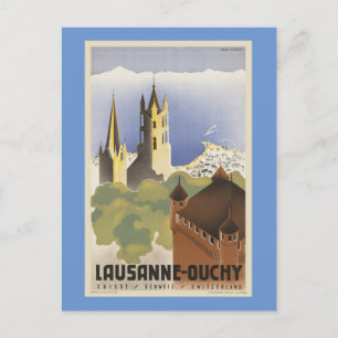 Lausanne Ouchy Switzerland Vintage Europe Postcard