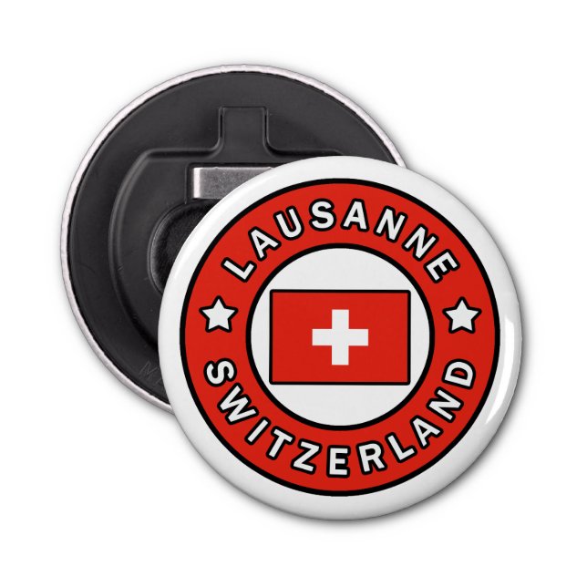 Lausanne Switzerland Bottle Opener (Front)