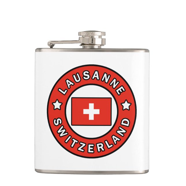 Lausanne Switzerland Hip Flask (Front)