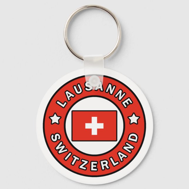 Lausanne Switzerland Key Ring (Front)