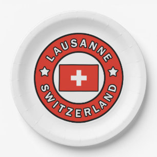 Lausanne Switzerland Paper Plate