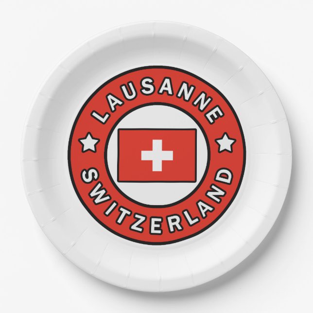 Lausanne Switzerland Paper Plate (Front)