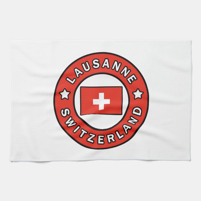 Lausanne Switzerland Tea Towel (Horizontal)