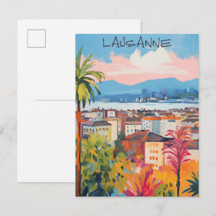 Lausanne Switzerland Travel City Art Aesthetic Postcard