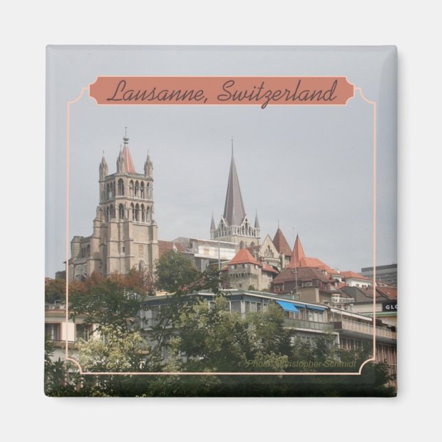 Lausanne Switzerland Travel Photo Souvenir Magnet (Front)