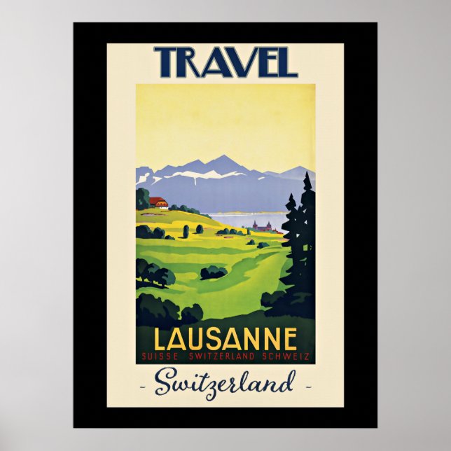 Lausanne, Switzerland travel poster  (Front)