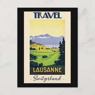 Lausanne, Switzerland travel poster  Postcard
