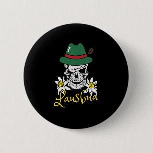 Lausbua Bavaria Skull Bavarian Costumes 6 Cm Round Badge