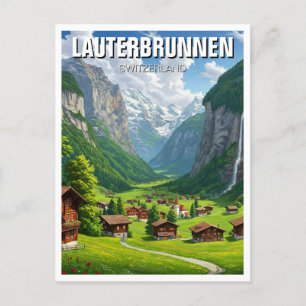 Lauterbrunnen Switzerland Travel Postcard