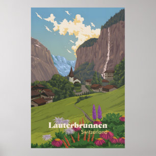 Lauterbrunnen Switzerland Travel Poster