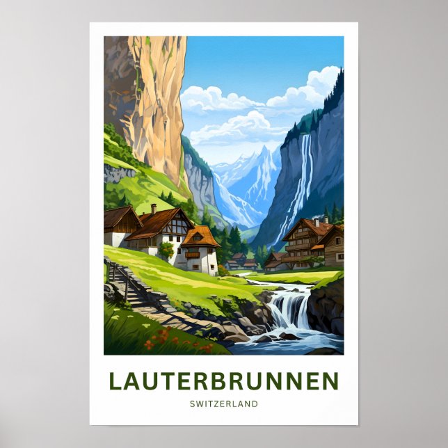 Lauterbrunnen Switzerland Travel Print (Front)