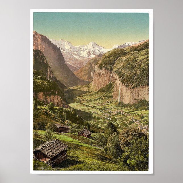 Lauterbrunnen Valley and Briethorn, from Wengen, B Poster (Front)