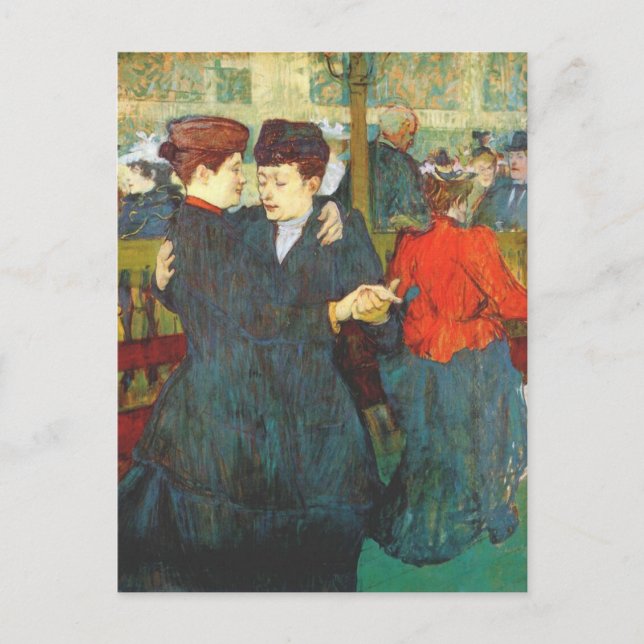 Lautrec at the rouge two women waltzing postcard (Front)