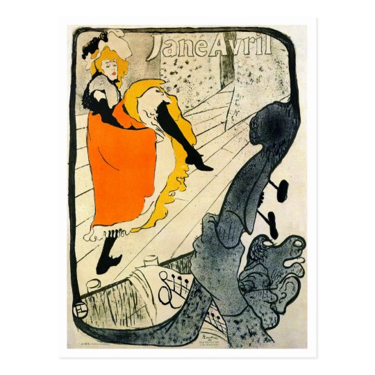 Lautrec: Jane Avril Dancing the Can-Can Postcard