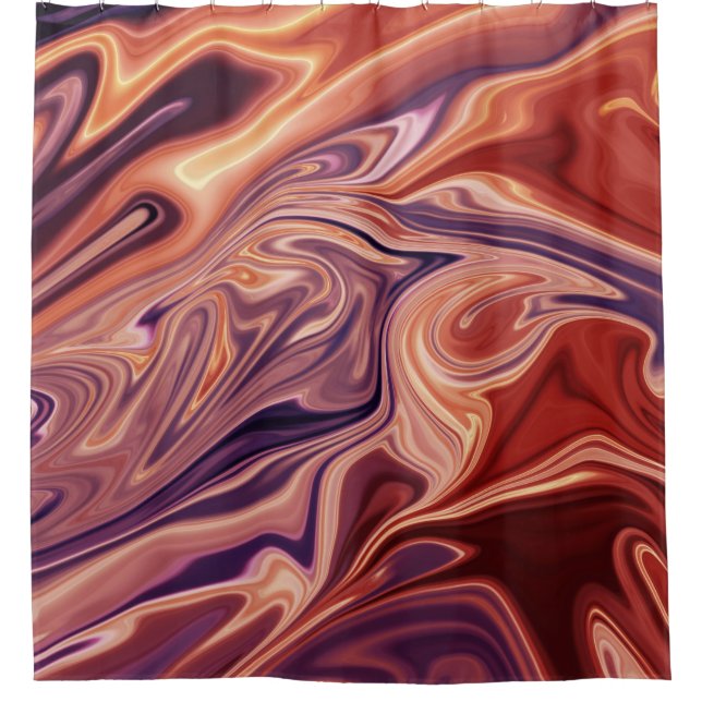 Lava abstract art shower curtain (Front)