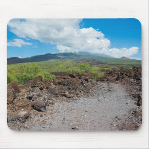lava and mountain landscape along hoapili trail mouse mat
