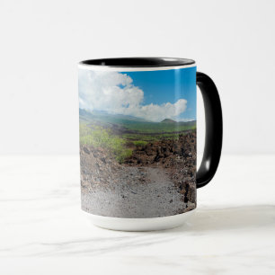 lava and mountain landscape along hoapili trail mug