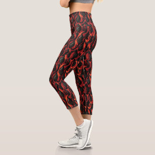 Lava And Volcanic Rocks Volcano Magma pattern Capri Leggings