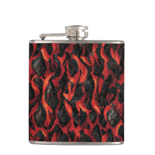 Lava And Volcanic Rocks Volcano Magma pattern Hip Flask