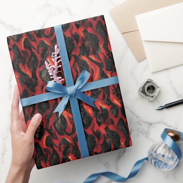 Lava And Volcanic Rocks | Volcano Magma pattern Wrapping Paper (Gifting)