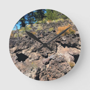 Lava Cast Forest, OR Round Clock