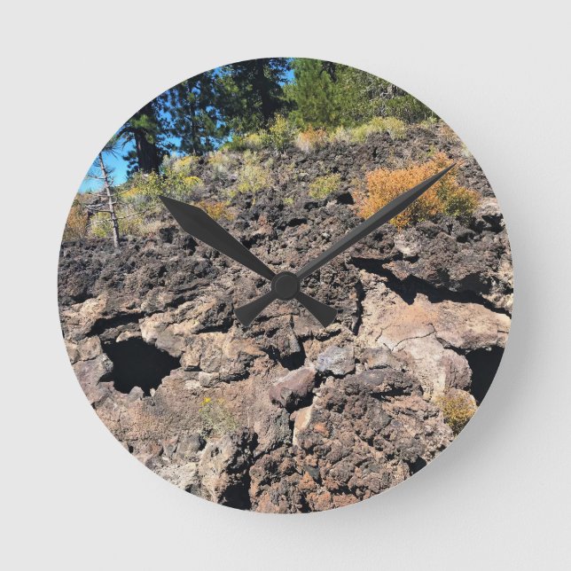 Lava Cast Forest, OR Round Clock (Front)