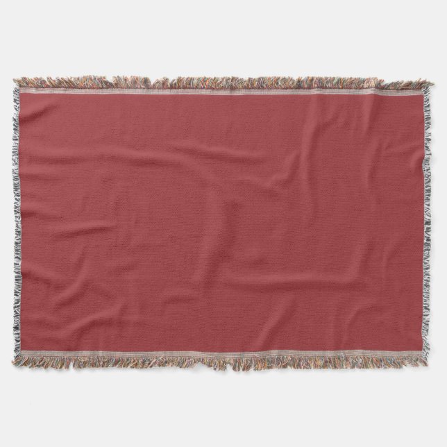 Lava Falls Red Solid Colour Print, Burgundy Throw Blanket (Front)
