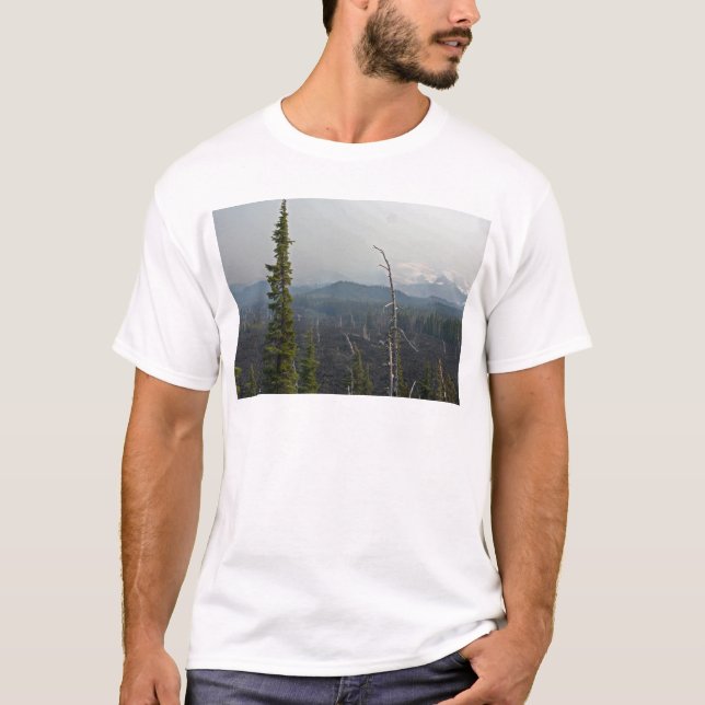 Lava Fields and panoramic  at McKenzie Pass Oregon T-Shirt (Front)