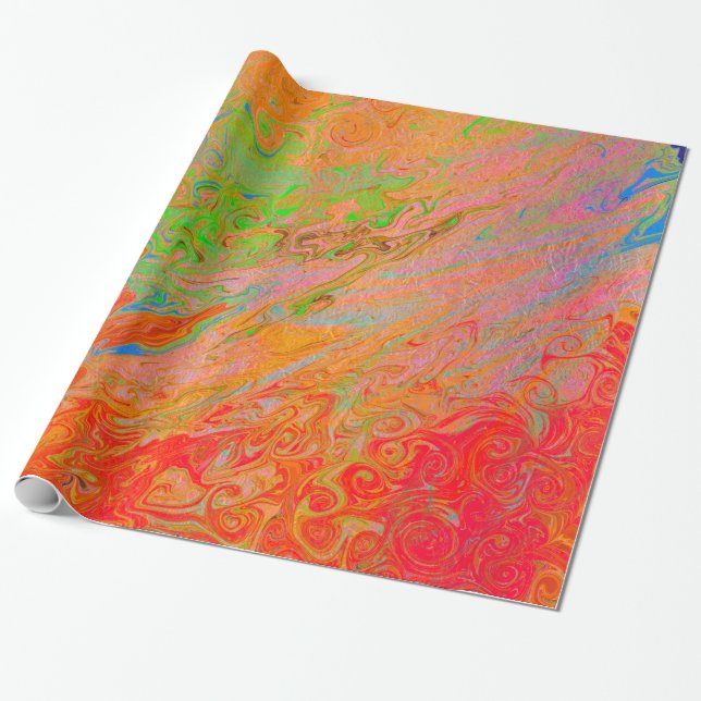 Lava Flame Roaring Wrapping Paper (Unrolled)