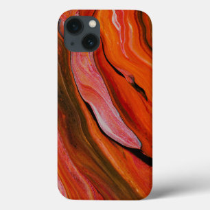 Lava Flow Abstract Red Orange Fluid Art iPhone 13 Case