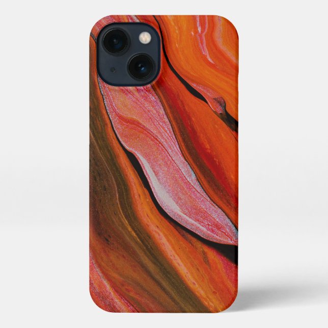 Lava flow in different shades of red iPhone case (Back)