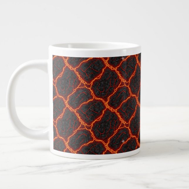 Lava Flow Seamless Pattern Large Coffee Mug (Left)