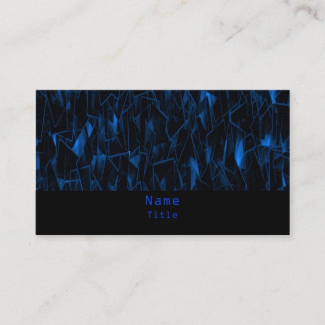 Lava Fractal Business Card, Blue Card (Front)