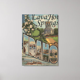 Lava Hot Springs, Idaho - Large Letter Scenes Canvas Print