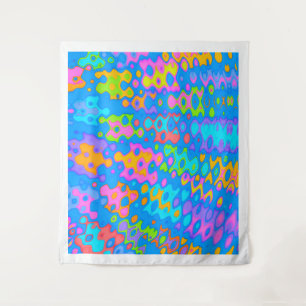 Lava Lamp Blobs Retro Wall Tapestry