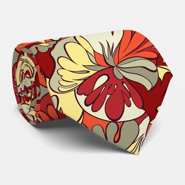 Lava Lamp Floral Retro Two-sided Tie (Rolled)