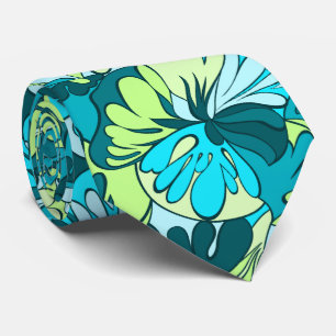 Lava Lamp Floral Retro Two-sided Tie