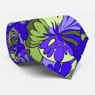 Lava Lamp Floral Retro Two-sided Tie