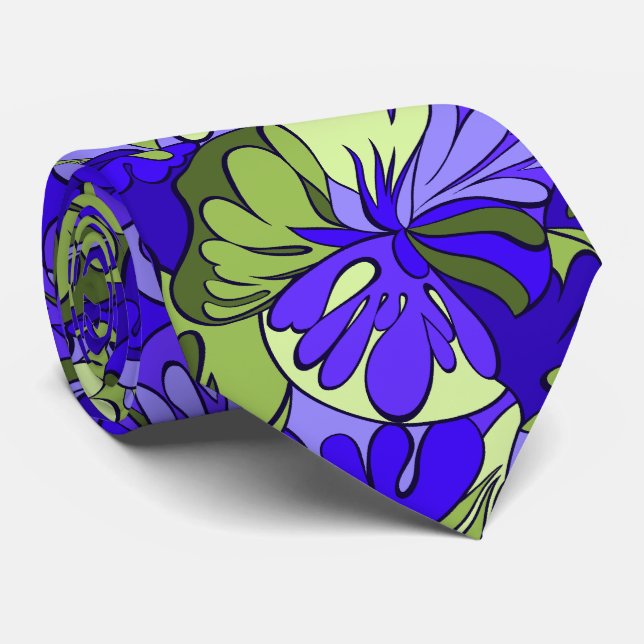 Lava Lamp Floral Retro Two-sided Tie (Rolled)
