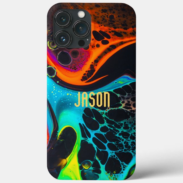 Lava Lamp Orange Aqua Custom Case-Mate iPhone Case (Back)