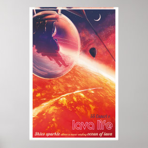 Lava Life NASA Space Travel Poster Print  Stars