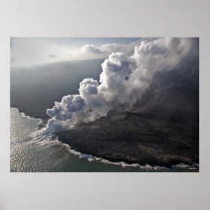 Lava Meets the Sea - Hawaii Poster