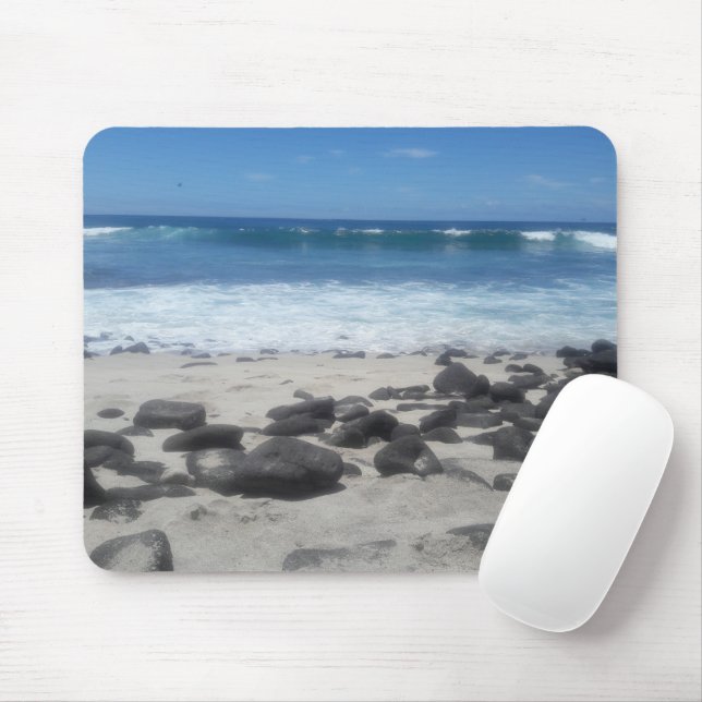 Lava Rock Beach Ocean Waves   Mouse Pad (With Mouse)