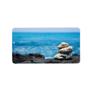 Lava Rock Coral Hawaii Ocean Tropical Beach Blank Label