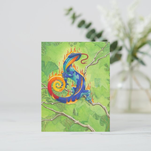 Lava Salamander Postcard (Standing Front)